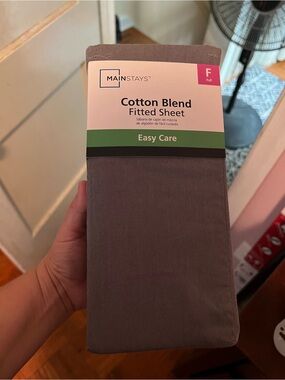 Mainstays Cotton Blend Full Fitted Sheet - Taupe Gray